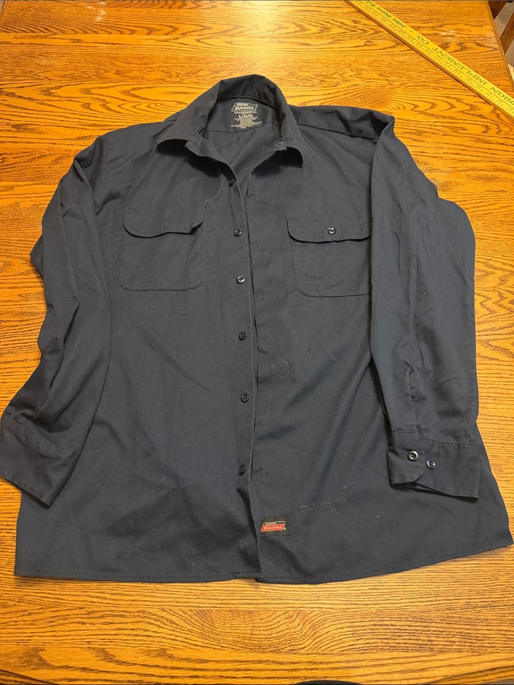 Dickies dark blue temp control work shirt long sleeved large